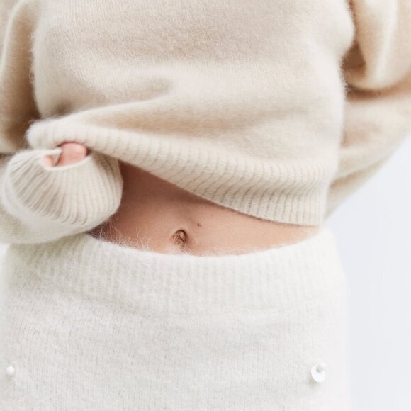 Zara SEQUIN ALPACA BLEND KNIT SKIRT Size L NEW WITH TAG! - Picture 5 of 12